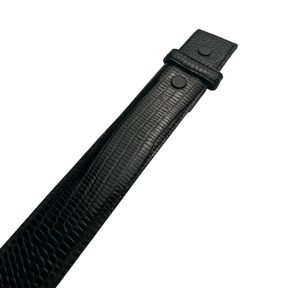 Bespoke Black Genuine Lizard Mens Belt 30 Made in USA 4088 01